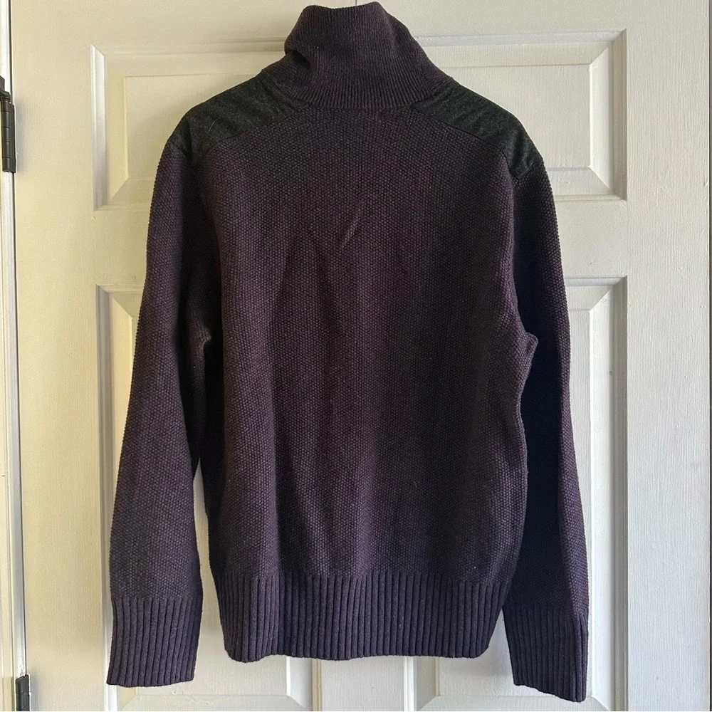 Banana Republic Large Merino Wool Blend Shawl Collar Sweater Pullover Purple‎